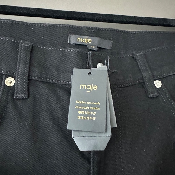 MAJE Pavata Flared Frayed-Hem Stretch-Denim Jeans - Picture 5 of 11